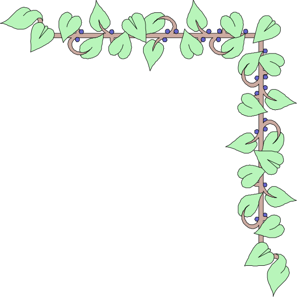 The image shows a decorative border with leaves on it against a black background.