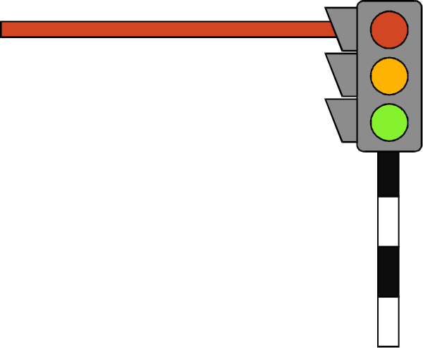 The image shows a traffic light with three lights: red on top, yellow in the middle, and green at bottom; it is set against a black background that resembles an urban street scene.