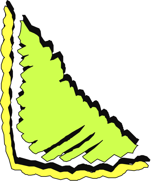 The image shows a simple line graph with two lines: yellow on top of green.