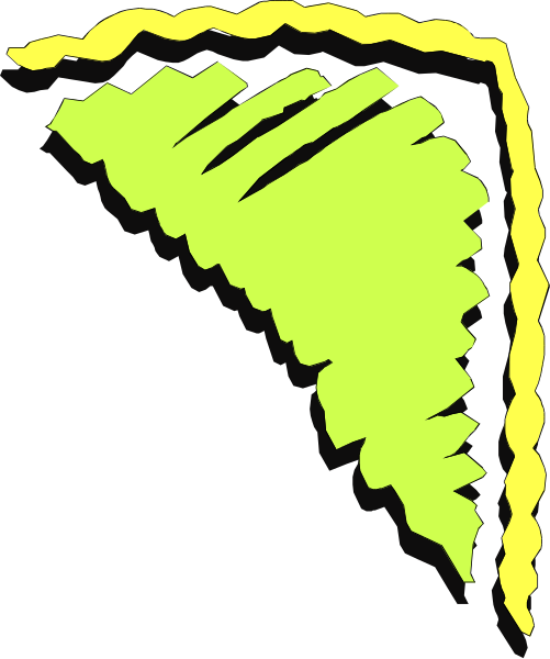 The image shows a stylized yellow tornado with black outlines against a gray background.
