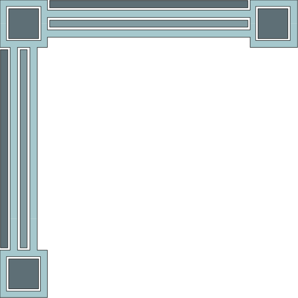 The image shows a simple blue border framing an empty space with no content inside it.