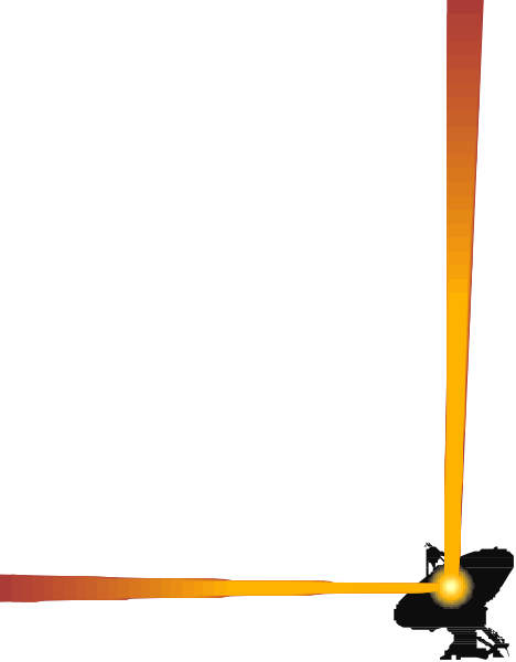 The image shows a simple line graph with two lines representing different data sets against an orange background that transitions to black at both ends of each axis.
