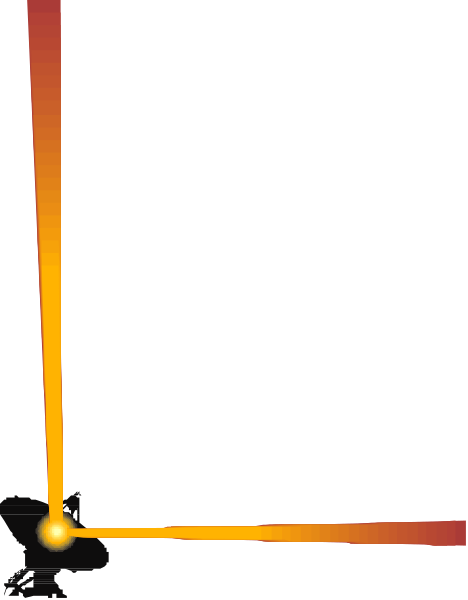 The image shows a simple black square with an orange line pointing to it from above on what appears to be a gray background.