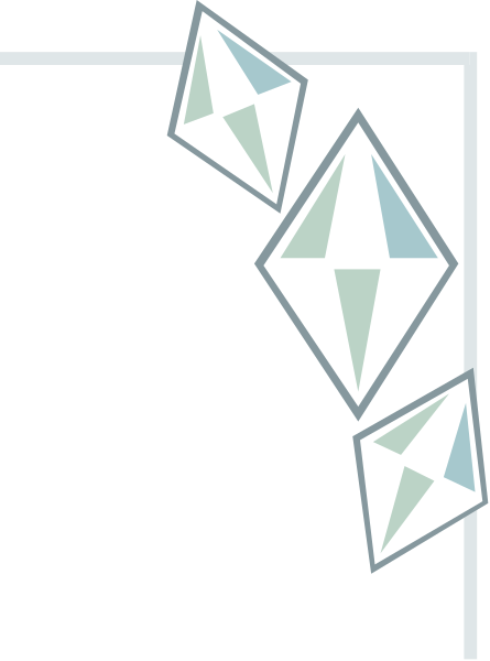 The image shows a collection of white gemstones with blue outlines against a black background.