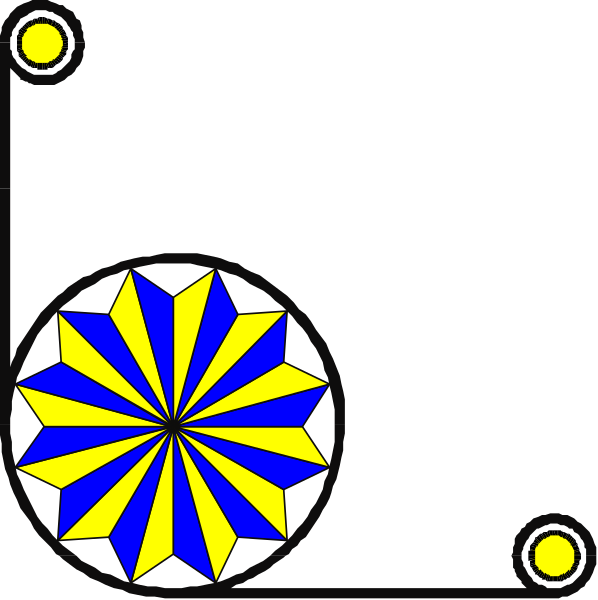 The image shows a sequence of four black and white illustrations with blue stars on them against different backgrounds: 1) A star in front of two other stars; 2) Two stars behind one larger star, all three connected by lines forming an equilateral triangle shape; 3) Three interconnected circles resembling planets or atoms; 4) Four overlapping and concentric circular shapes. The style is simple line art with no additional details to provide context for the setting or actions depicted in these images. There are no objects, people, animals, or specific settings described here