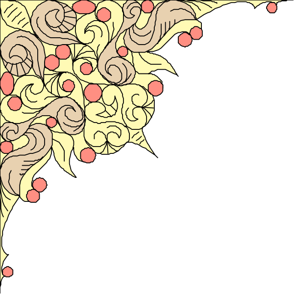 The image shows a black silhouette of an abstract design with intricate patterns resembling leaves on either side against a white background.