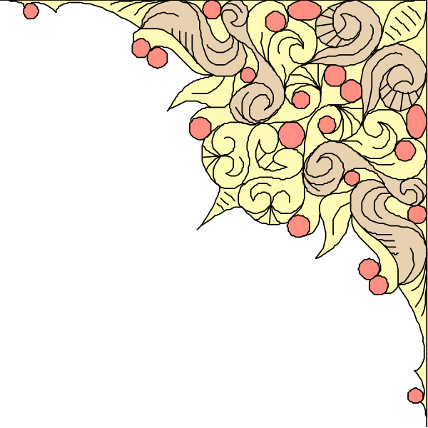 The image shows a black silhouette of an abstract design with intricate patterns resembling leaves on either side against a white background.