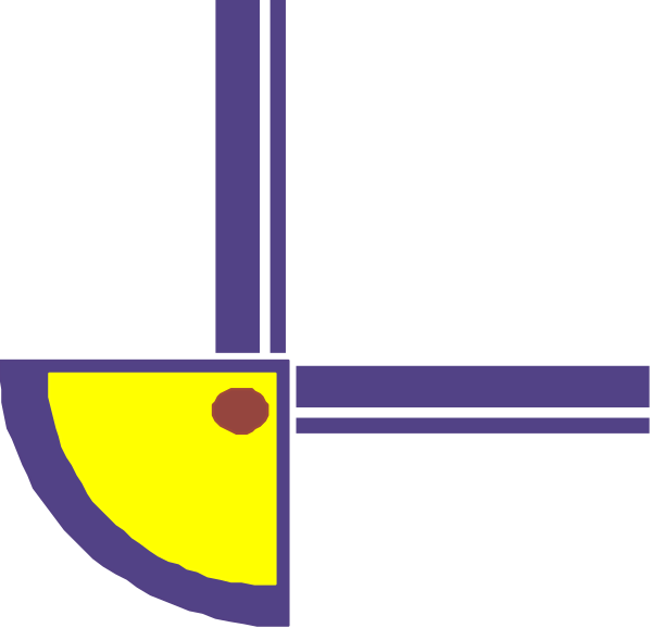 The image shows a stylized graphic with geometric shapes resembling an abstract representation of two intersecting lines forming angles against each other on what appears to be a dark background; there is no text present in this clip-art illustration, and it does not depict any objects or actions.