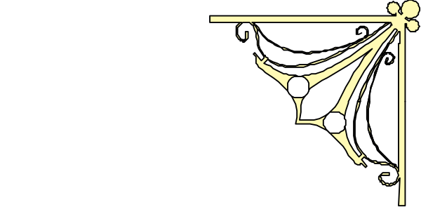 The black and white logo of a company with an abstract design featuring geometric shapes resembling stylized flowers on either side above two horizontal lines that could represent bars or rails.