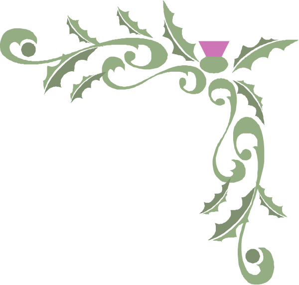 The image shows a decorative border with an intricate design featuring leaves and swirls on either side of what appears to be a blank space in between for text or other content.