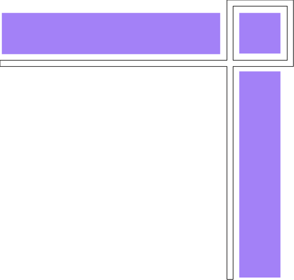 The image shows a simple black and white line drawing of an abstract geometric pattern with rectangles connected by lines forming what appears to be a three-dimensional structure resembling a wall on one side and possibly other shapes that could represent furniture, such as tables or shelves.