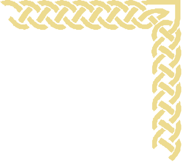The image shows a black square with an intricate gold Celtic knot design on it against a white background.
