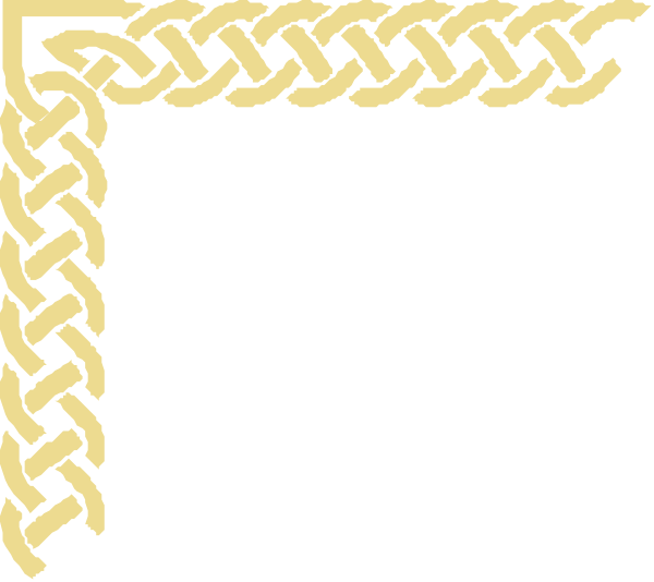 The image shows a black square with an intricate gold Celtic knot design on it against a white background.