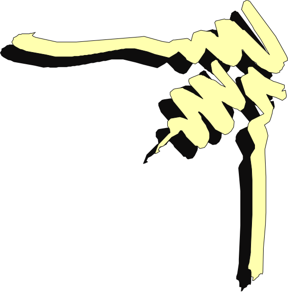 The image shows a black silhouette of an arm with two hands holding up fingers against a white background on top left corner; in bottom right corner is yellow text that reads "YOU".