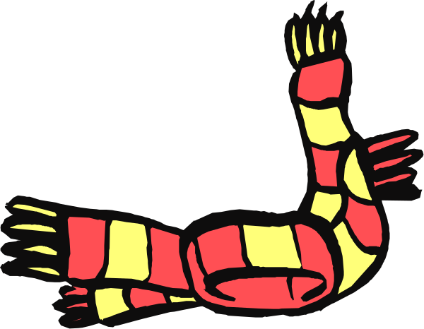 The image shows a cartoon of an octopus with red stripes on its tentacles lying down against a black background.