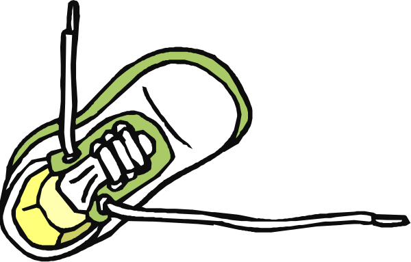 The image shows a single shoe with laces tied together against a black background.
