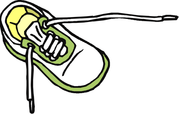 The image shows a cartoon of two flip flops with feet inside them on top of each other against a black background.