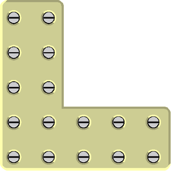 The image shows a yellow Scrabble tile with black lettering on it placed within an orange grid of squares that has white dots in each square except for one at its center where there is no dot, and this central space contains two tiles forming a 'T' shape.