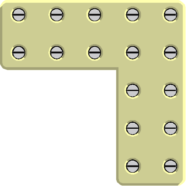 The image shows a closeup of an object with multiple holes arranged on it, possibly for mounting purposes; there is no text present in this clip-art illustration.