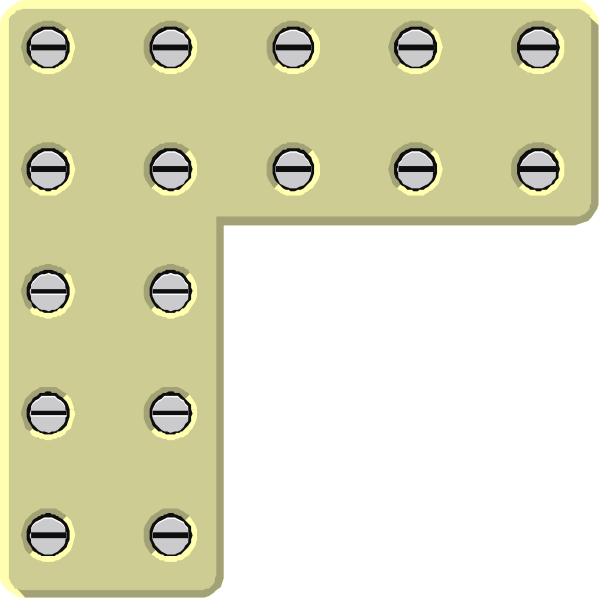 The image shows a yellow pegboard with holes for attaching items to it.