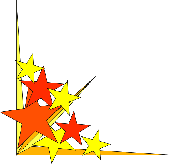 The image shows a black background with red stars falling downwards from an upward position towards the bottom of the frame where there is no visible grounding point for them to land on.