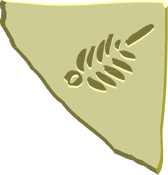 The image shows a yellow flag with an emblem of two crossed swords on it against a white background.