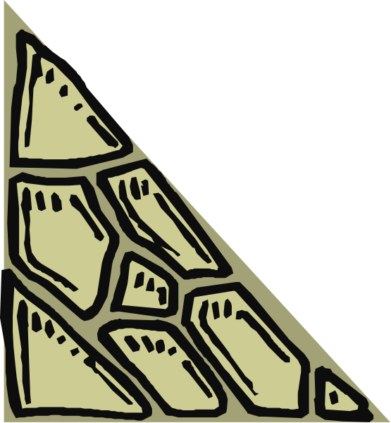 The image shows a simple black and white line drawing of an abstract pattern that resembles tiles on a wall with some sort of design in between them.