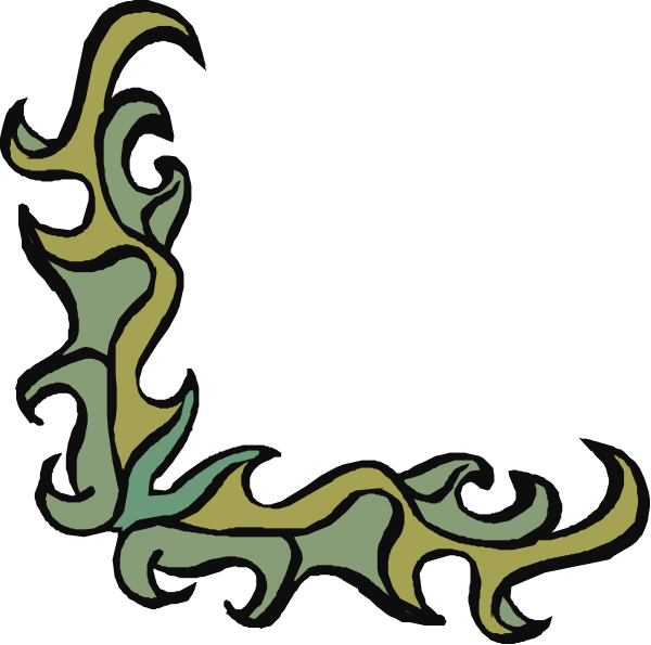 The image shows a black background with an abstract design resembling stylized flames on either side of what appears to be a blank space in between them.
