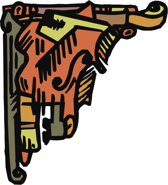 The image shows a stylized illustration of an animal with humanoid features wearing armor on its back, standing upright in front of what appears to be a shield bearing another symbolic figure that resembles a bird-like creature; both figures have intricate patterns and colors around them.