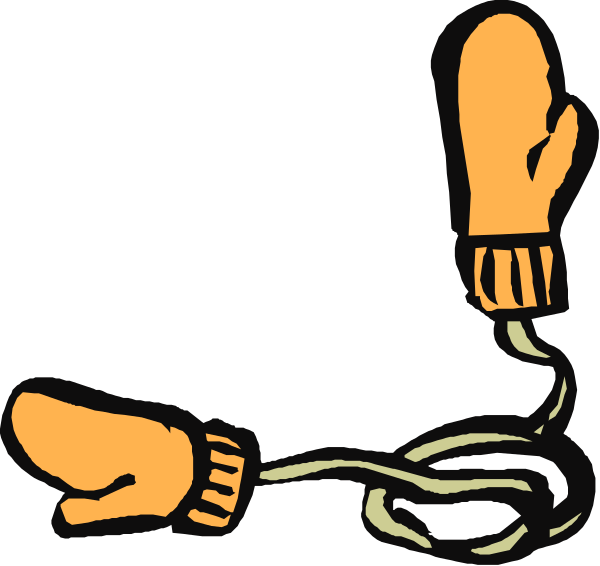 The image shows a cartoon of an orange glove with two fingers sticking out from it on top of what appears to be a black surface.