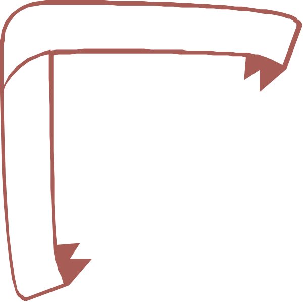 The image shows a simple line drawing of two red rectangles with white outlines forming an abstract shape that resembles a stylized letter 'T'.