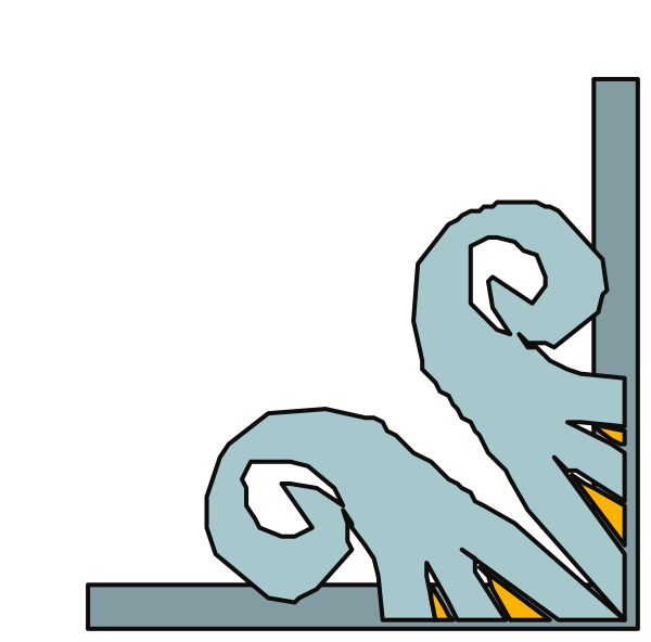 The image shows a cartoon of two birds with curved necks sitting on what appears to be an open book; there is no text present in this clip-art illustration.