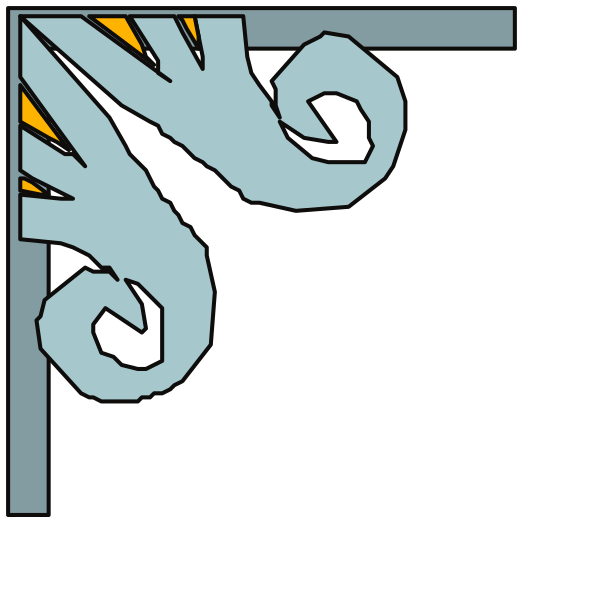 The image shows a black background with two blue cartoon fish swimming upwards towards each other from opposite corners of an invisible frame at the bottom center.