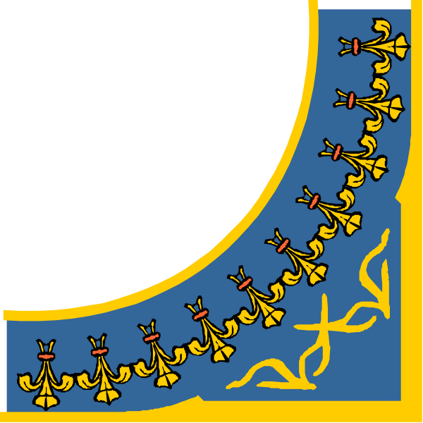 The image shows a blue border with intricate designs on either side of an empty space that could be used for text or other content to fill in.