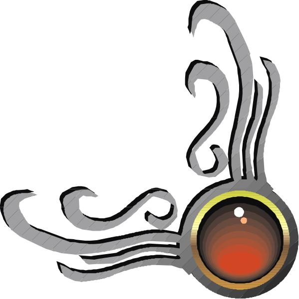 The image shows a stylized graphic of an eye with intricate designs around it on what appears to be a dark background.