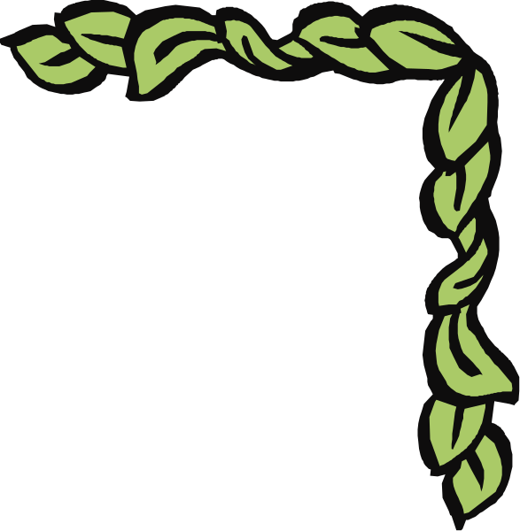 The image shows a black background with two green laurel leaves on either side of an empty space that resembles a frame without any content inside it.