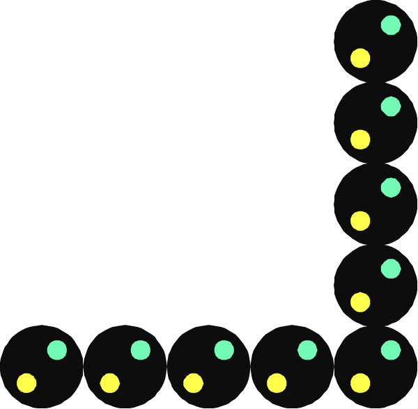 The image shows a black background with white circles of varying sizes arranged to form an abstract pattern that resembles musical notes on staves; there is no text present in this clip-art illustration.