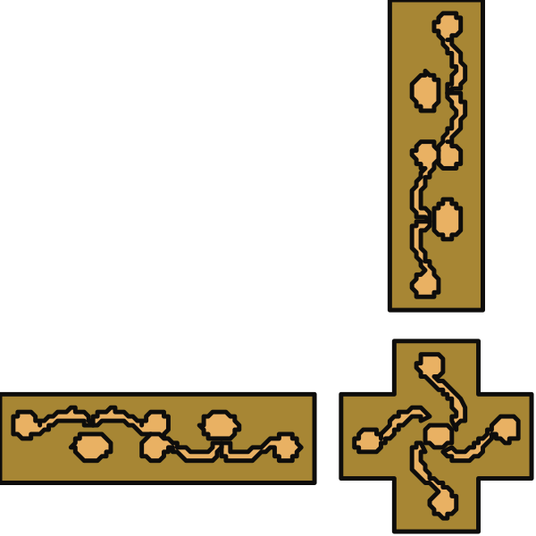 The image shows a simple cross with two vertical bars connected by an X at their intersection against a black background.