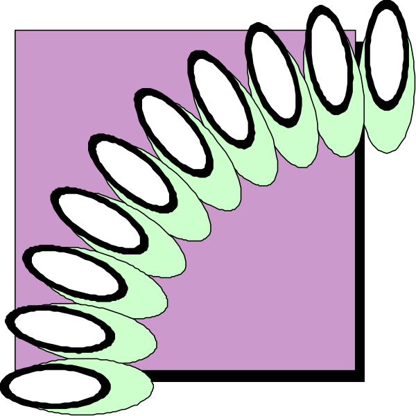 The image shows a wavy line with circular shapes along its length against a purple background.