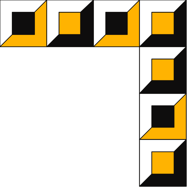 The image shows a stylized graphic with geometric shapes resembling letters "P" and "O," which could be interpreted as an abstract representation of words like 'pop' or 'op.'
