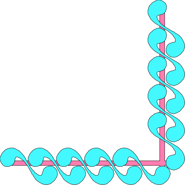 The image shows a black background with pink lines forming an abstract design that resembles musical notes on staves against white space in between them; there is no text present within this clip-art graphic.