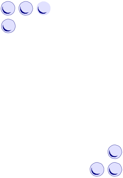 The image shows a black background with white circles of varying sizes scattered across it; there is no text present within this small clip-art graphic.