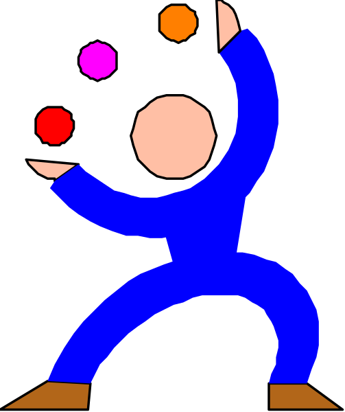 The image shows a cartoon of an animated character with exaggerated features holding two colorful balls; it is set against a dark background without any additional context provided in this description.