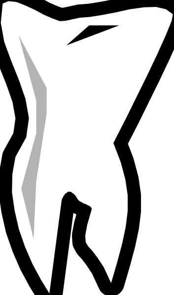 The black and white silhouette of a person's head with an open mouth is shown against two different background shades in this small clip-art image.