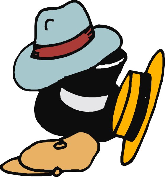 The cartoon shows a bird wearing a cowboy hat with an "S" on it standing next to a yellow mailbox that has its door open.