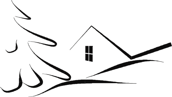 The image shows a black silhouette of an abstract design with various shapes that could be interpreted as buildings against a dark background.