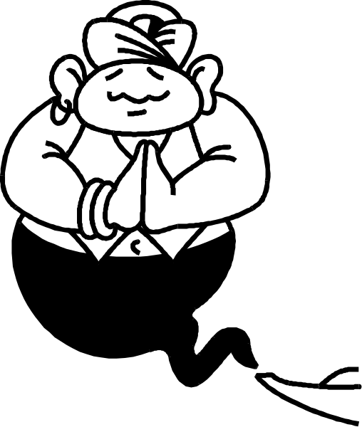 The black and white cartoon shows a character with crossed arms sitting on what appears to be an object that resembles a surfboard in front of them.