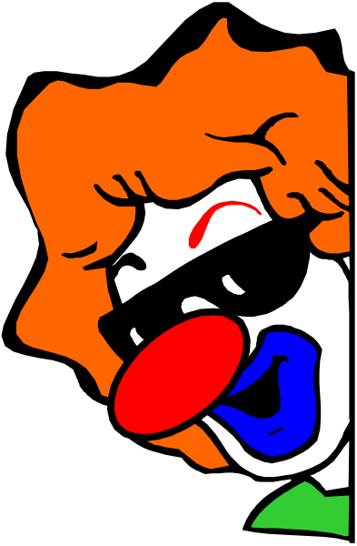 The image shows a cartoon of an animated character with red hair wearing sunglasses over eyes that appear to be closed in one eye while open wide on another side; it has exaggerated facial features such as large, round lips and is holding its tongue out playfully or humorously.
