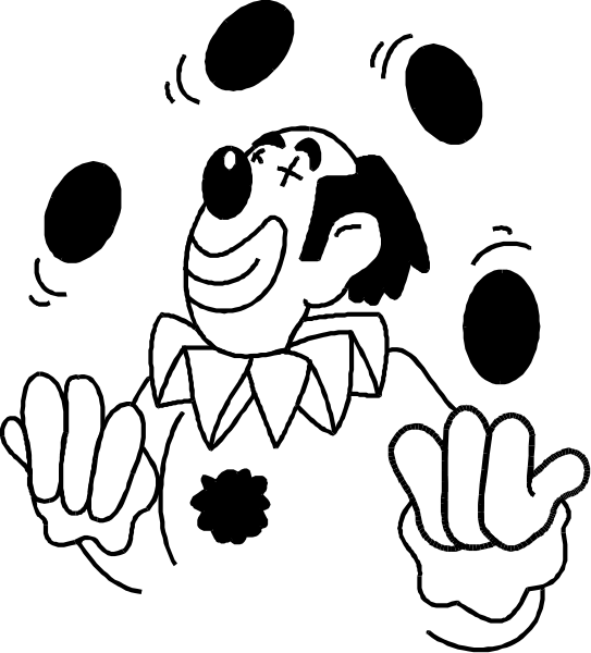 The black and white cartoon features a character with exaggerated facial expressions standing behind bars; he is wearing an oversized suit jacket that reaches his knees and has one hand on hip while gesturing with other arm, which appears to be in motion as if speaking or performing some action.