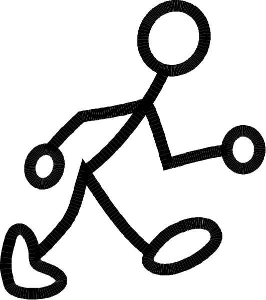 The image shows a black silhouette of an animal with two ears on top against a white background.
